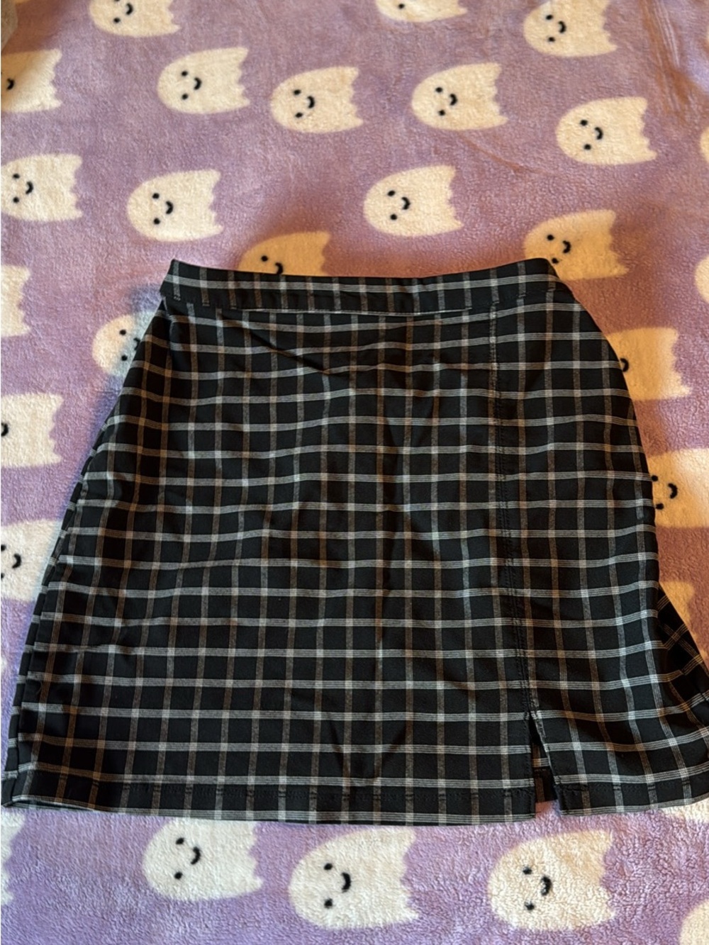 Hollister Black and Gray Plaid Mini Skirt